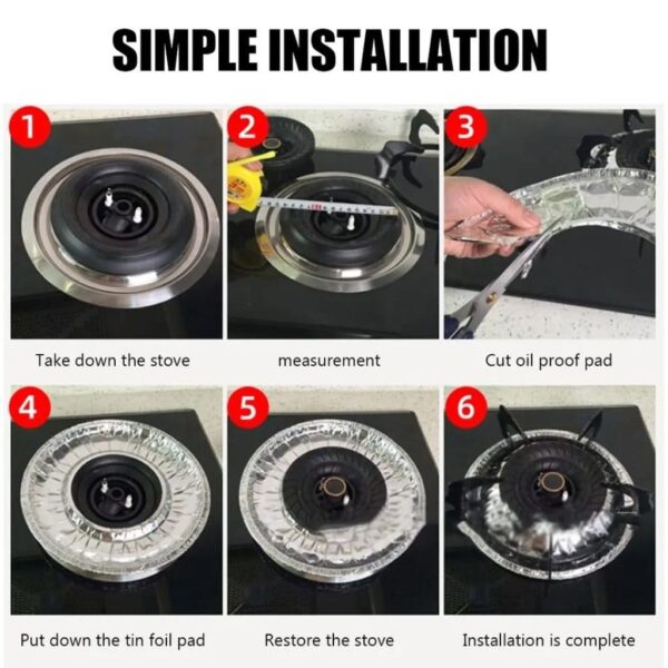 Round Aluminium Foil Stove Burner Cover 10 Pcs - Image 6
